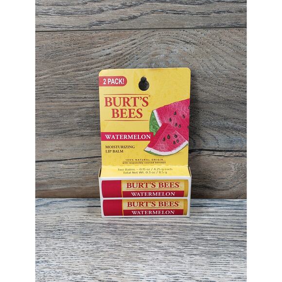 Burt’s Bees Watermelon Moisturizing Lip Balms 2 pack 0.15 oz each - Picture 1 of 4